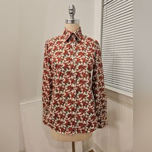 Barbour Button Fown Rose Print Shirt - Slim Fit